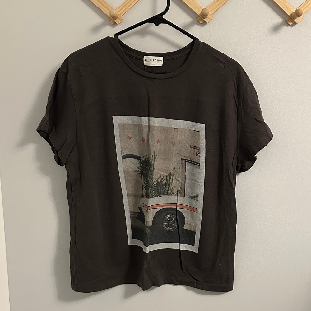Denim Forum Graphic T-Shirt with Car Print